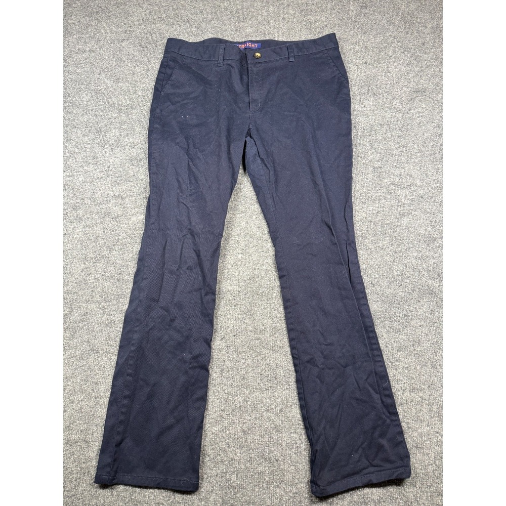 French Toast Chino Pants Womens 16 Navy Blue Mid Rise Straight Leg SK9490-E-16
